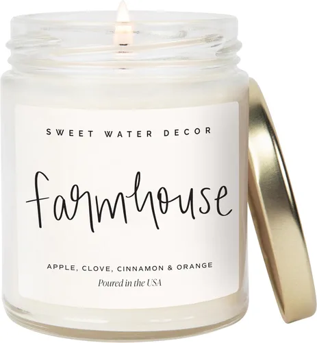 Vista 20 de Sweet Water Decor - Vela de soja Cinnamon Roll, con perfume otoñal de canela, glaseado y tarta mantecosa, frasco transparente de 9 oz con tapa