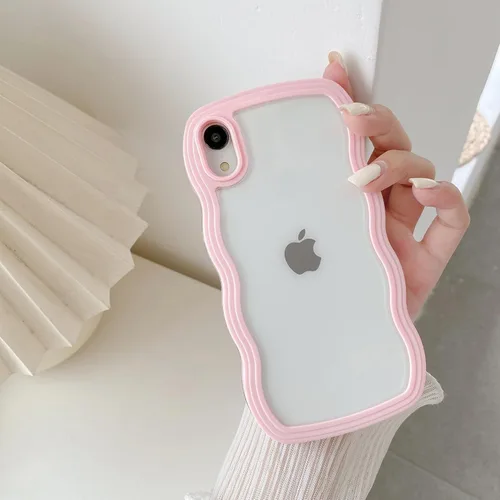 Vista 32 de QLTYPRI Funda compatible con iPhone 7/8/SE, bonita funda transparente con marco ondulado rizado para niñas y mujeres, funda protectora de TPU