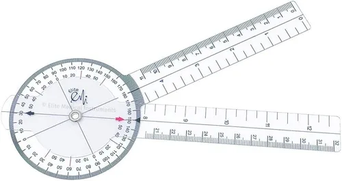 Vista 4 de Elite Medical Instruments USA - Juego de goniómetros de 12 y 8 pulgadas, kit de 2 piezas para terapia física, medición de articulaciones
