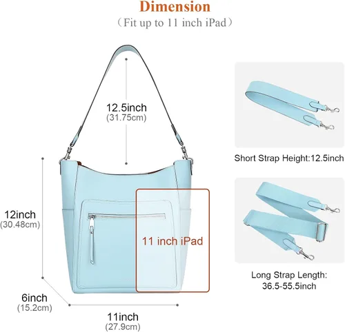 Vista 6 de Over Earth Bolsos de cuero para mujer, bolso de hombro Hobo, bolso de mano para mujer