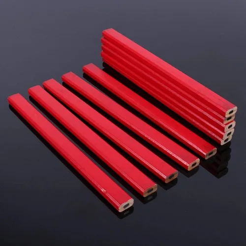 Vista 7 de Raguso 10 unidades por paquete de lápices de carpintero de plomo duro de 6.890 in, lápiz rojo para carpintería para constructor, juego