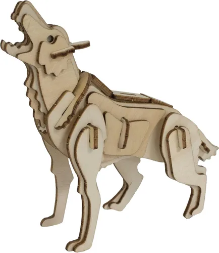Vista 25 de Rompecabezas de madera Eco 3D de Deluxebase. Kit de manualidades de rompecabezas 3D con temática animal. Juguetes de animales de safari de madera