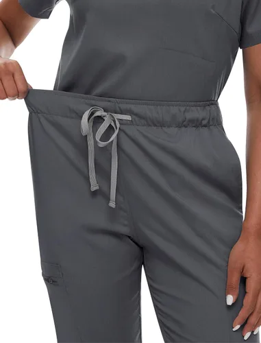 Vista 4 de niaahinn Conjunto de uniforme médico para mujer con cuello en V clásico y pantalones deportivos de yoga, uniforme médico de enfermería