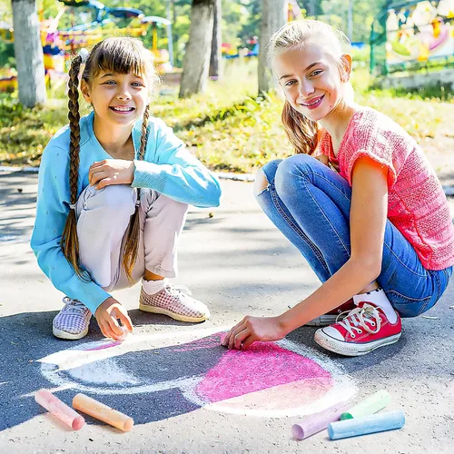 Vista 5 de feela Paquete de 168 tizas para acera, juego de tizas para acera para niños, a granel, ideal para niños y familias, pintura en acera, pared
