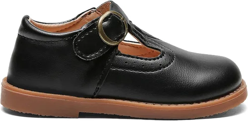 Vista 5 de DADAWEN - Zapatos de correa de vestir planos para niña, clásicos, para usar con el uniforme escolar