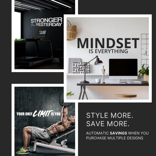 Vista 7 de My Vinyl Story - Train Hard Wall Decal - Motivational Quote Sticker, Inspirational Vinyl Art Decor for Home Gym, Exercise, Fitness, Workout
