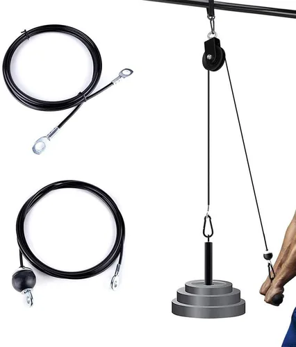 Vista 5 de Cable de Polea de Fitness, Accesorios de Reemplazo para Máquina de Cable, Accesorios de Polea de Cable para Gimnasio - Cuerda de Acero Resistente