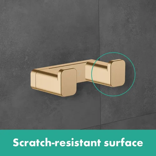 Vista 3 de hansgrohe AddStoris 41755340 - Accesorios de doble gancho en cromo negro cepillado de 1 pulgada