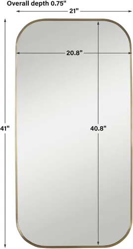 Vista 3 de Uttermost TAFT Espejo de pared rectangular de latón antiguo chapado de 21 x 41 pulgadas