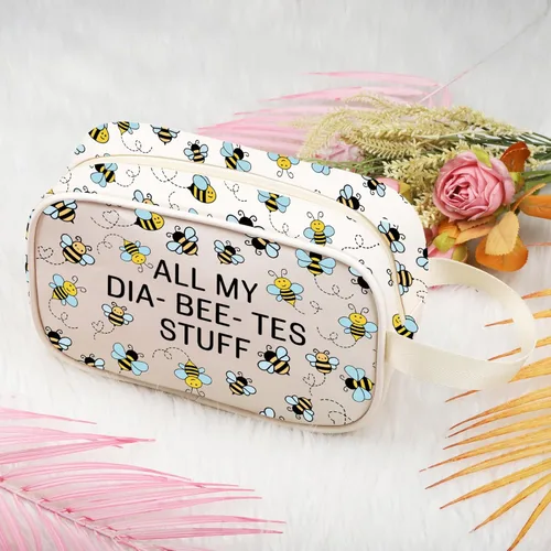 Vista 5 de XYANFA Bolsa de diabetes tipo 1 tipo 2 para diabéticos, bolsa médica para diabetes, almacenamiento y organización de todas mis cosas para la Todas