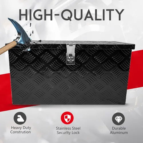 Vista 3 de Caja de herramientas de 24 pulgadas, caja plana para camioneta, organizador de almacenamiento para RV, caja de herramientas para camión con asa