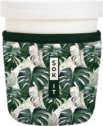 Vista 143 de Sok It IceCreamSok - Funda de neopreno aislada (flores abstractas, pintas de helado cónicas)