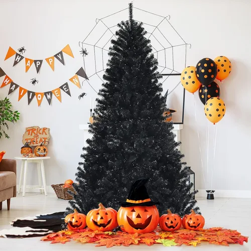 Vista 21 de HAPPYGRILL Árbol de Navidad artificial preiluminado de 4 pies con 296