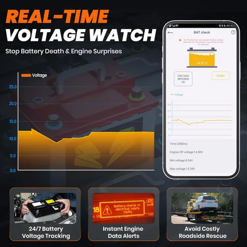 Vista 7 de ANCEL AD310BT Escáner OBD2 Bluetooth (Actualizado) - Lector de códigos del motor, escáner automotriz con aplicación premium para iOS y Android