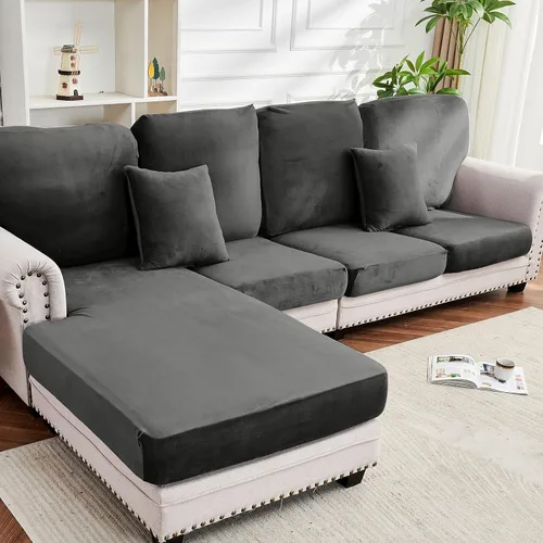Vista 30 de Funda para Sofá de Terciopelo Elástico Funda de Cojín de Sofá 1 Pieza - Funda Elástica Lavable para Asiento o Respaldo, Fundas de Asiento para Sofás