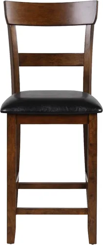 Vista 4 de ERGOMASTER Juego de 2 sillas de comedor, sillas de bar de granja de 25.5 pulgadas, taburetes de bar de madera de goma con respaldos, taburetes