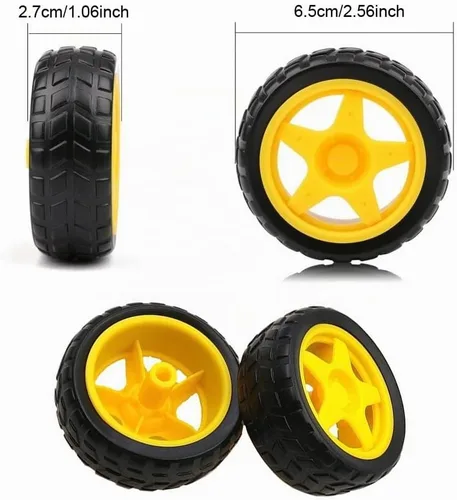 Vista 2 de Paquete de 8 neumáticos de repuesto para ruedas de motor TT inteligentes para automóvil, modelo 1:48, piezas de repuesto para caja de cambios RC