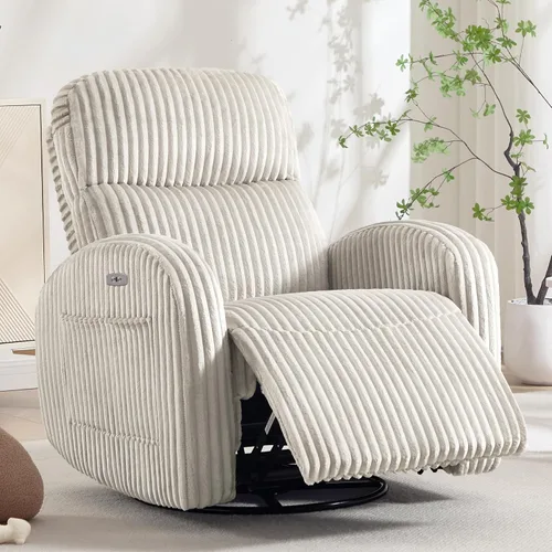 Vista 7 de Silla reclinable mecedora giratoria eléctrica, silla reclinable Gris Liight