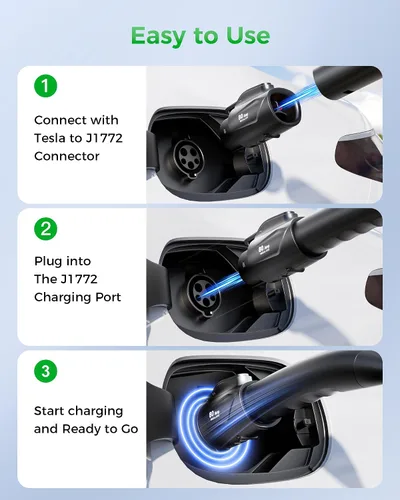 Vista 9 de Raylix Adaptador Tesla a J1772 (Máximo 80 A, 250 V) [para Vehículos Eléctricos J1772] Adaptador de Cargador Tesla, Adaptador NACS a J1772 Compatible