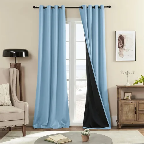 Vista 9 de Rutterllow - Cortinas 100% opacas, paneles de cortina con ojales, aislamiento térmico y bloqueo de luz para habitación y sala de estar