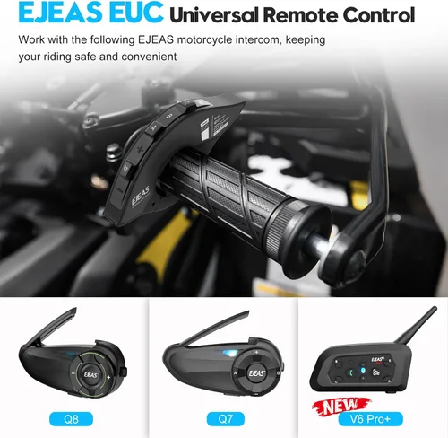 Vista 7 de SolaMr Q8 EUC Intercomunicador de motocicleta Bluetooth mango de control remoto para control FM, respuesta telefónica, conmutación de música