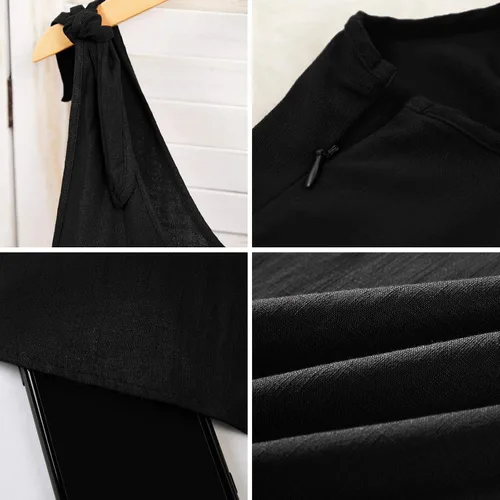 Vista 5 de CNJFJ - Vestido de verano para mujer, con tirantes y cuello redondo