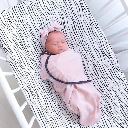 Vista 2 de Ely's & Co. Juego de 3 mantas ajustables para bebé (rosa rubor, 0-3 meses)