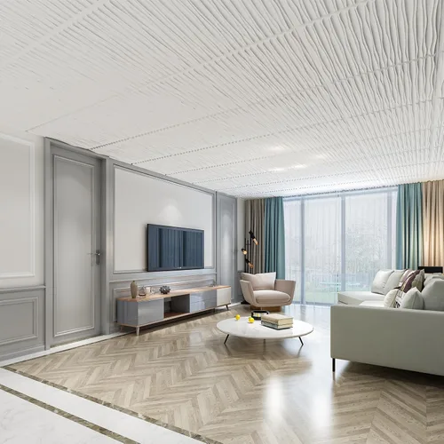 Vista 4 de Art3dwallpanels Azulejos de techo 24 x 24, paquete de 12, blanco Ola Blanco
