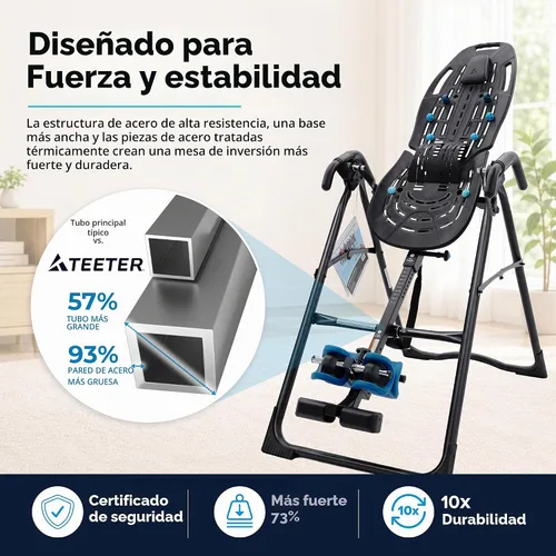 Vista 6 de TEETER Mesa de inversión EP-560 con accesorios para aliviar el dolor de espalda, registrada por la FDA, certificado de seguridad UL, capacidad
