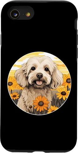 Vista 13 de iPhone 15 Cute Cockapoo in Spring Flower Garden Colorful Puppy Dog Case
