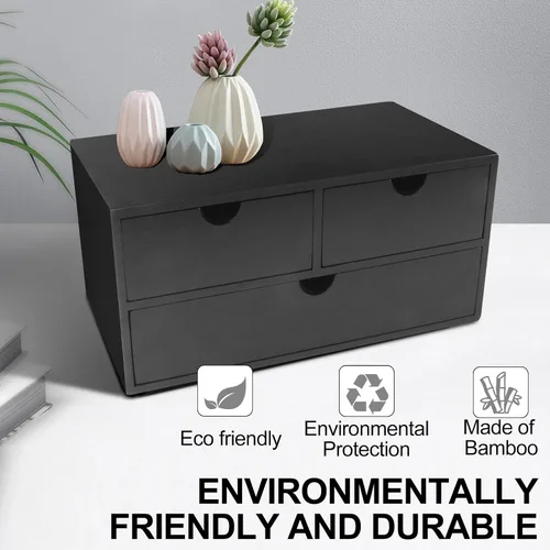 Vista 4 de Charmewooden Organizador de escritorio con cajones, organizador de cajones para encimera, cajones para escritorio, hogar, oficina, espacio