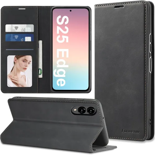 Vista 42 de Funda de piel con tapa para Samsung Galaxy Z Flip 3, con protección de bisagra, delgada y magnética tipo cartera [1 tarjetero], funda protectora a
