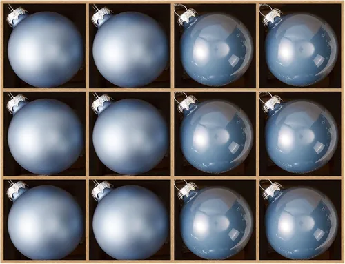 Vista 8 de WDS WONDROUS Adornos de bola colgante de Navidad de cristal, 12 bolas Champán