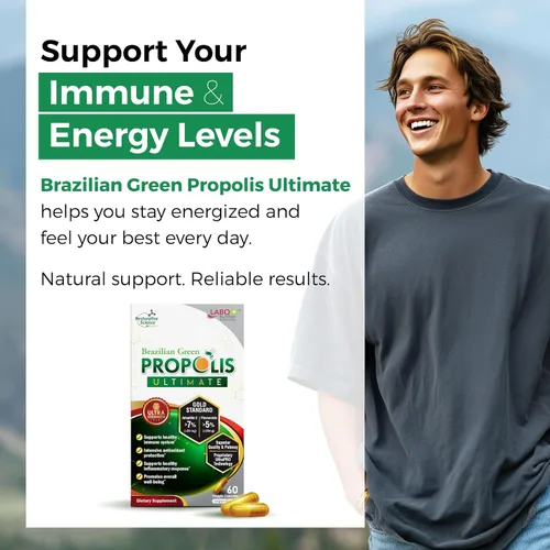Vista 8 de LABO Nutrition Propóleos verdes brasileños Ultimate – Contiene > 7% o 28 mg por porción de Artepillina C y >5% de flavonoides, para apoyo