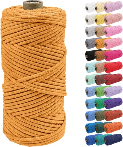 Vista 40 de JeogYong Cuerda de macramé de 0.157 in x 109 yardas, cuerda trenzada de algodón natural, cuerda de macramé para bolsas de ganchillo, colgar