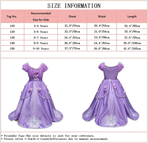 Vista 7 de FMYFWY Sofia The First Girls Rapunzel - Vestido de princesa de carnaval para Halloween Navidad fiesta de cumpleaños accesorios