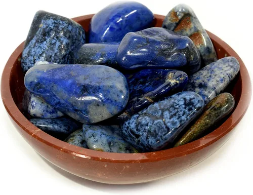 Vista 20 de Piedras pulidas de sodalita azul natural, piedras preciosas pulidas de cristal de cuarzo mineral Cabujones espumosos de África del Sur, 5