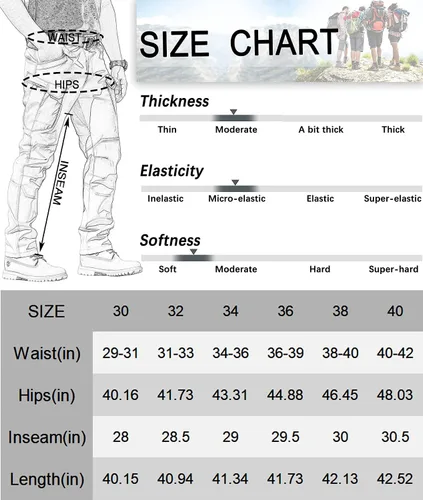 Vista 7 de Pantalones tácticos para hombre, resistentes al agua, Flex Ripstop Cargo Pantalones ligeros de senderismo con múltiples bolsillos (sin cinturón)