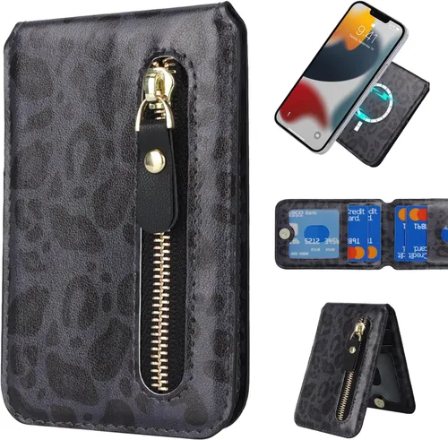 Vista 6 de Cavor Compatible con Magsafe Wallet, soporte ajustable, cartera magnética para iPhone 17/16 Pro Max/14 Pro/15/14 Plus/13/12, tarjetero Magsafe