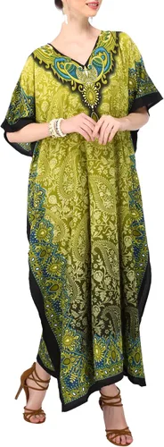 Vista 2 de Miss Lavish London Kaftan Dress, Cover Up Maxi, Plus Size Swimsuit Coverup, Cruise Vacation Dress for Summer- One