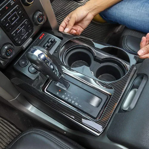 Vista 3 de JeCar Para F150 Panel de Cambio de Cambios de Control Central Cubierta Decoración Marco Ajuste para Ford F150 Raptor 2009-2014 Accesorios