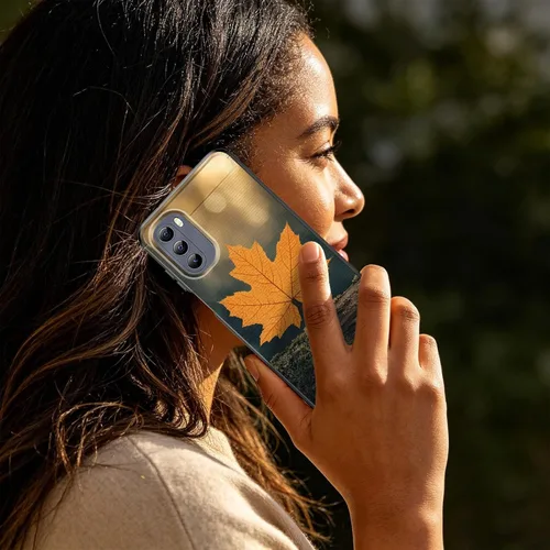 Vista 5 de for Moto Edge 2022 Case,Premium Soft Silicone Rubber Full-Body Protective Bumper Case for Phone Case for Motorola Moto Edge 2022,Autumn Maple Leaf
