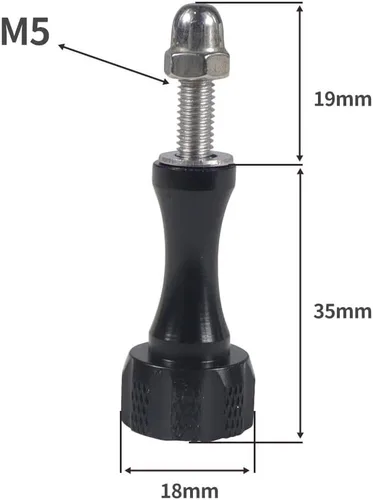 Vista 4 de Tornillos adaptadores de tuerca de perno de aluminio CNC de pulgar largo y corto, compatibles con GoPro Hero 8 7 6 5 4 Connector (negro)