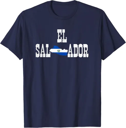 Vista 8 de Camiseta salvadoreña con bandera de El Salvador, Negro, S