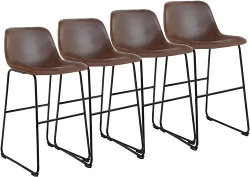 Vista 31 de TAVR Furniture Leathaire - Juego de 2 taburetes de tela con altura de mostrador, sillas de isla sin brazos, con capacidad para hasta 500 libras