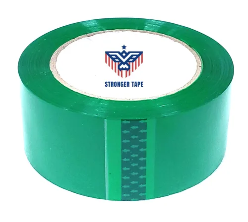 Vista 2 de Cinta de sellado de cartón verde de 2 pulgadas x 110 yardas, 2.0 mil de grosor, cinta de almacenamiento de envío resistente para embalaje y mudanza