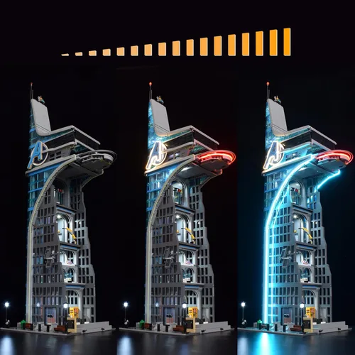 Vista 5 de LightGo Kit de iluminación LED diseñado para Marvel Avengers Tower compatible con Lego 76269 juego de construcción, no incluye