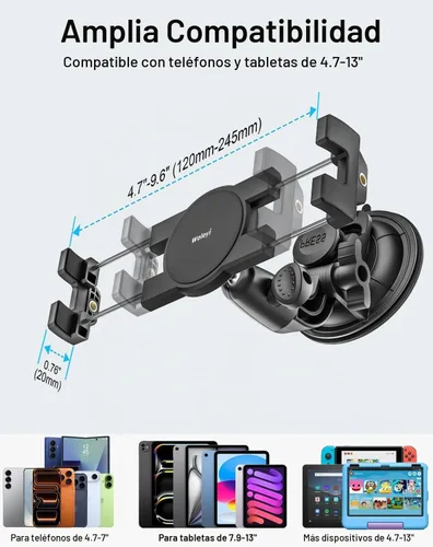 Vista 7 de Soporte de tableta resistente para coche/camión – [Ventosa superventosa] Soporte de tableta de parabrisas con adaptador de tornillo de 1/4 pulgadas