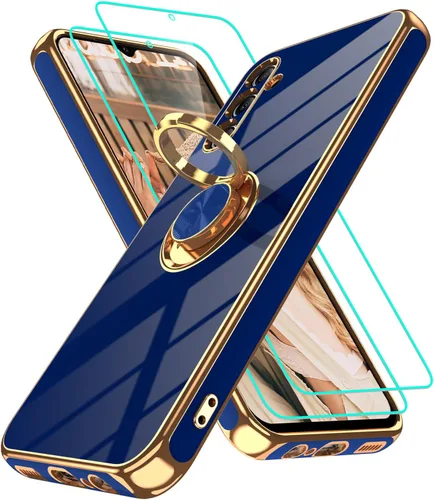 Vista 253 de Funda para Motorola Moto G 5G 2024: Funda Moto G Play 5G 2024 con 2 piezas de protectores de pantalla, soporte de anillo de rotación de 360°