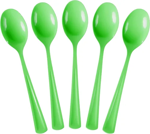 Vista 10 de Party Solids Cucharas de plástico negras, 100 piezas, cucharas negras, utensilios desechables, juego de cubiertos de plástico resistente